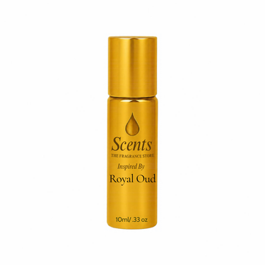 Scents Inspired by Creed Royal Oud, 10 mL fragrance oil roll-on bottle