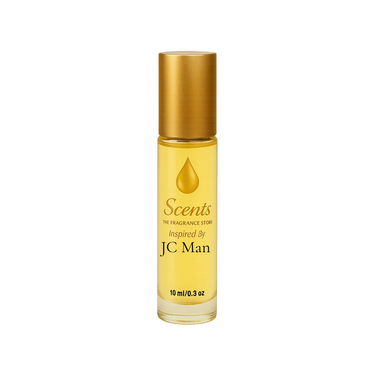 Scents Inspired by Jimmy Choo Man, 10 mL fragrance oil roll-on bottle