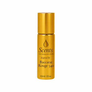 Scents Inspired by Maison Francis Kurkdjian Baccarat Rouge 540, 10 mL fragrance oil roll-on bottle