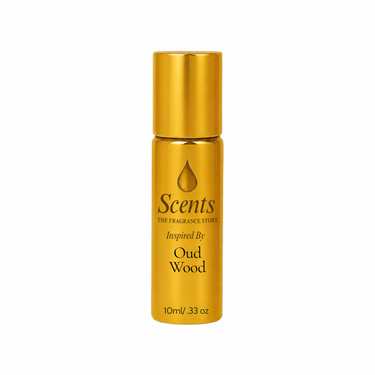 Scents Inspired by Tom Ford Oud Wood, 10 mL fragrance oil roll-on bottle