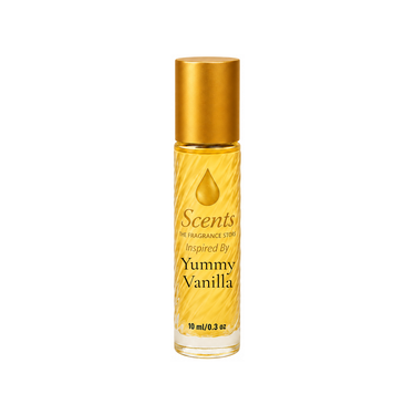 Scents Inspired by Yummy Vanilla, 10 mL fragrance oil roll-on bottle