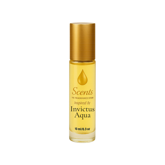 Scents Inspired by Rabanne Invictus Aqua, 10 mL fragrance oil roll-on bottle