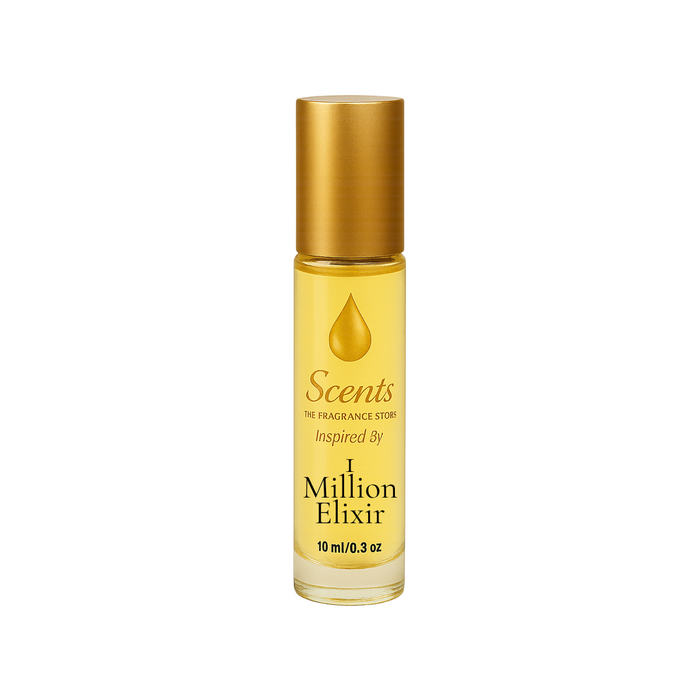 Scents Inspired by Rabanne 1 Million Elixir, 10 mL fragrance oil roll-on bottle