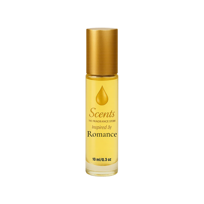Scents Inspired by Ralph Lauren Romance, 10 mL fragrance oil roll-on bottle