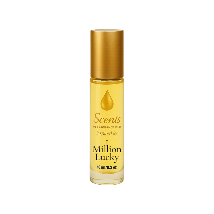 Scents Inspired by Rabanne 1 Million Lucky, 10 mL fragrance oil roll-on bottle