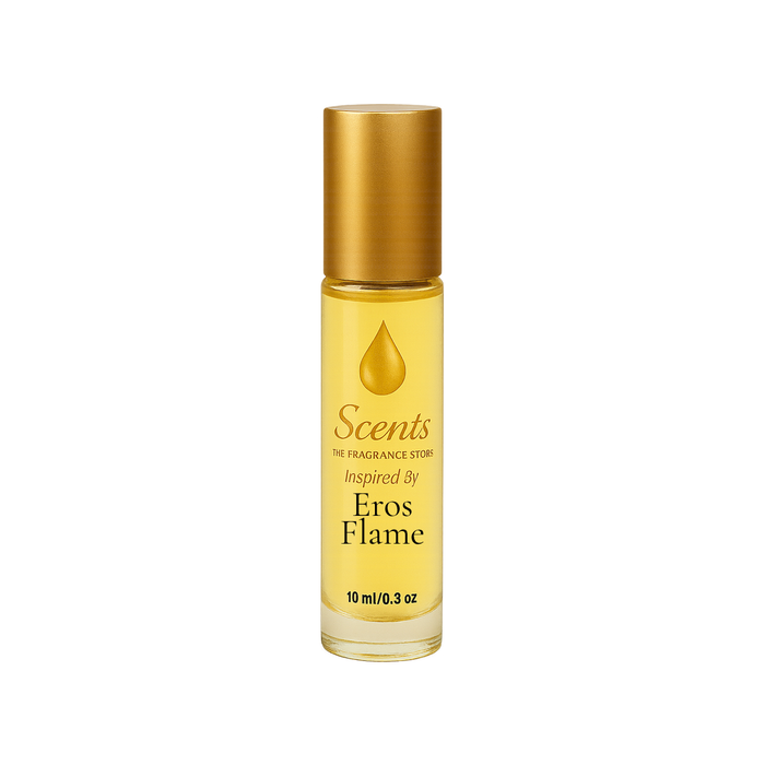 Scents Inspired by Versace Eros Flame, 10 mL fragrance oil roll-on bottle