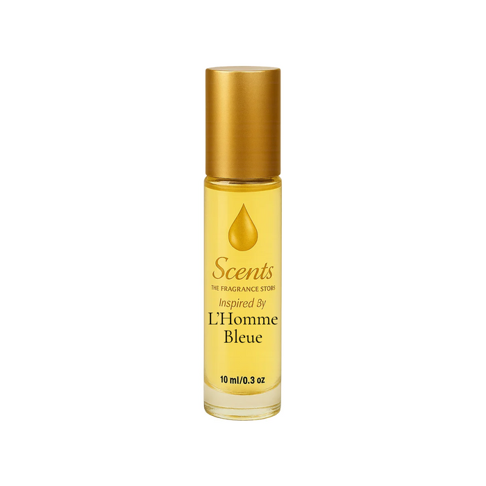 Scents Inspired by Yves Saint Laurent L'Homme Bleue, 10 mL fragrance oil roll-on bottle
